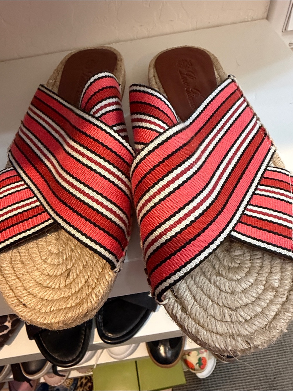 Women's Coral Stripe Espadrille Slide Sandals Lora Piama